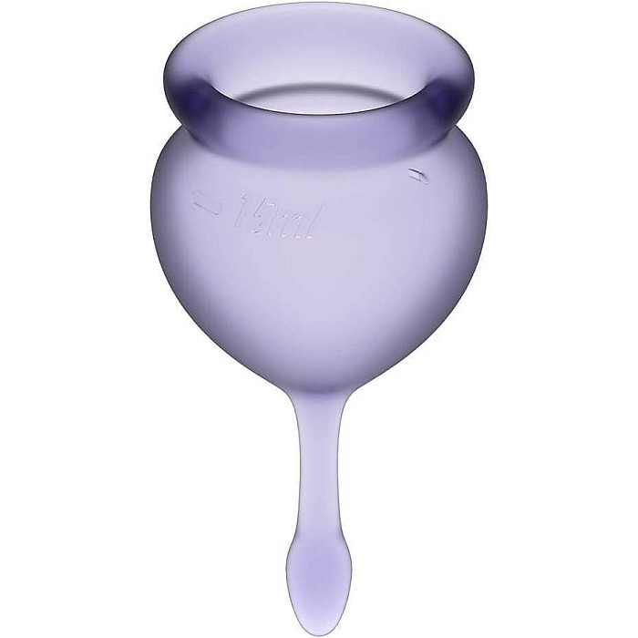 Набор менструальных чаш Satisfyer Feel Good (lila), 15мл и 20мл, мешочек для хранения
