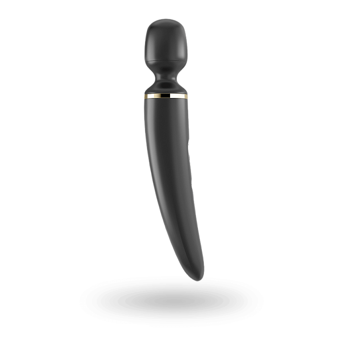 Вібромасажер Satisfyer Wand-er Woman (Black/Gold), водонепроникний, потужний, розмір XXL