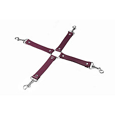 Набір Feral Feelings BDSM Kit 5 Burgundy, наручники, поножі, хрестовина, маска, падл
