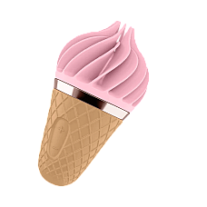 Мороженка-спиннатор Satisfyer Lay-On - Sweet Treat Pink/Brown, 10 режимов работы, водонепроницаемый