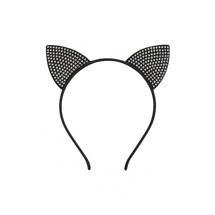 Набор кошечки со стразами Leg Avenue Cat ear headband & choker set, широкий чокер и ушки