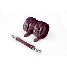 Набір Feral Feelings BDSM Kit 5 Burgundy, наручники, поножі, хрестовина, маска, падл