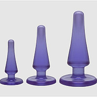 Набір анальних пробок Doc Johnson Crystal Jellies Anal - Purple, макс. діаметр 2см - 3 см - 4 см