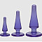 Набор анальных пробок Doc Johnson Crystal Jellies Anal - Purple, макс. диаметр 2см - 3см - 4см