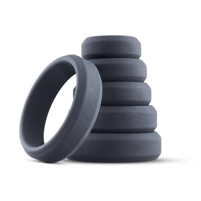 Набор эрекционных колец Boners 6-Piece Cock Ring Set, диаметр от 2,6 до 5,7 см, силикон