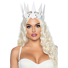 Корона злой королевы Leg Avenue Faux leather spiked crown Black, искусственная кожа, заклепки
