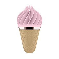 Мороженка спінатор Satisfyer Lay-On - Sweet Treat White/Gold, 10 режимів роботи, водонепроникна
