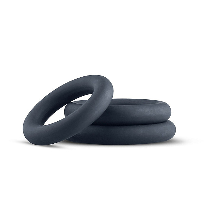 Набор эрекционных колец Boners 3-Piece Cock Ring Set – Grey, 3; 3,3 и 4,4 см