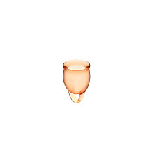 Набір менструальних чаш Satisfyer Feel Confident (orange), 15мл і 20мл, мішечок для зберігання