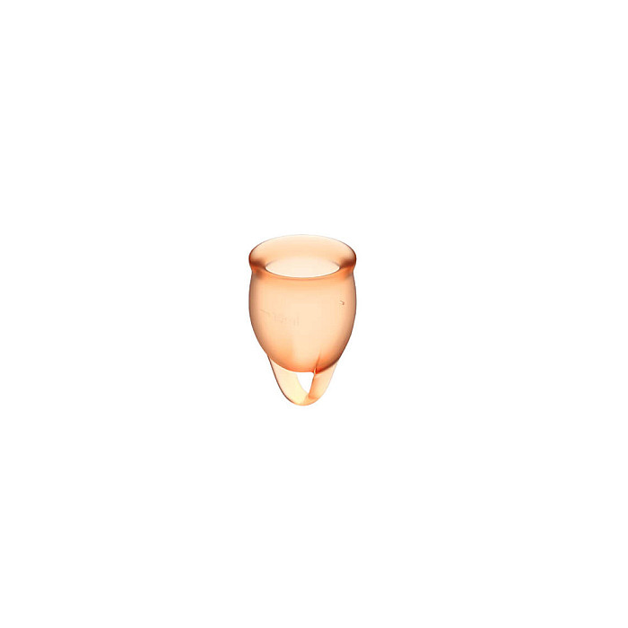 Набір менструальних чаш Satisfyer Feel Confident (orange), 15мл і 20мл, мішечок для зберігання