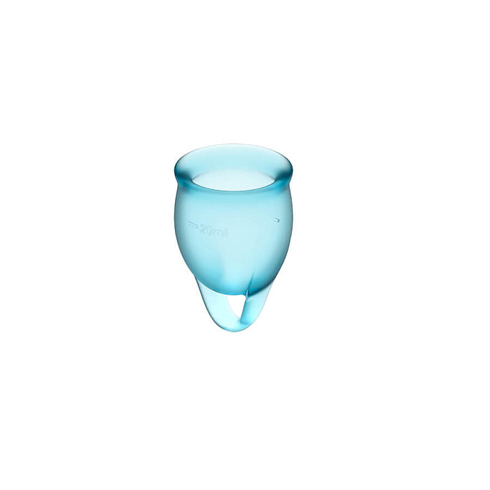 Набір менструальних чаш Satisfyer Feel Confident (light blue), 15мл і 20мл, мішечок для зберігання