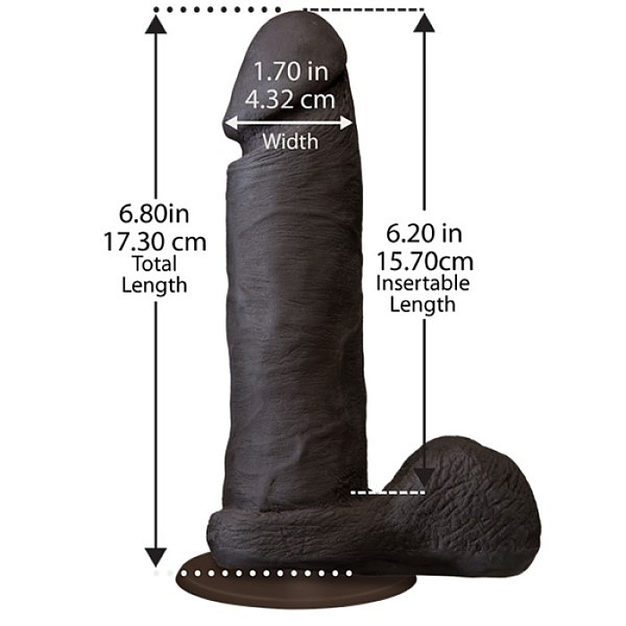 Фаллоимитатор Doc Johnson The Realistic Cock 6 inch Black - ULTRASKYN, Vac-U-Lock, диаметр 4,3см