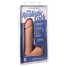Фаллоимитатор Doc Johnson The Realistic Cock 6 inch White — ULTRASKYN, Vack-U-Lock, диаметр 4,3 см