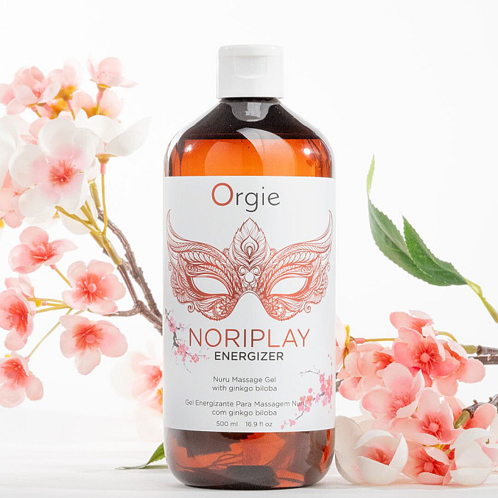 Гель для NURU-массажа Orgie – Noriplay Energizer (500 мл), экстракт гинкго билоба, защитная простыня