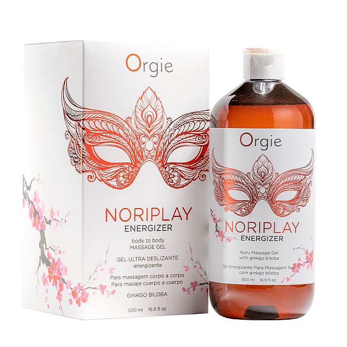 Гель для NURU-массажа Orgie – Noriplay Energizer (500 мл), экстракт гинкго билоба, защитная простыня