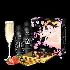 Гель для NURU масажу Shunga Oriental Body-to-Body – Sparkling Strawberry Wine плюс простирадло