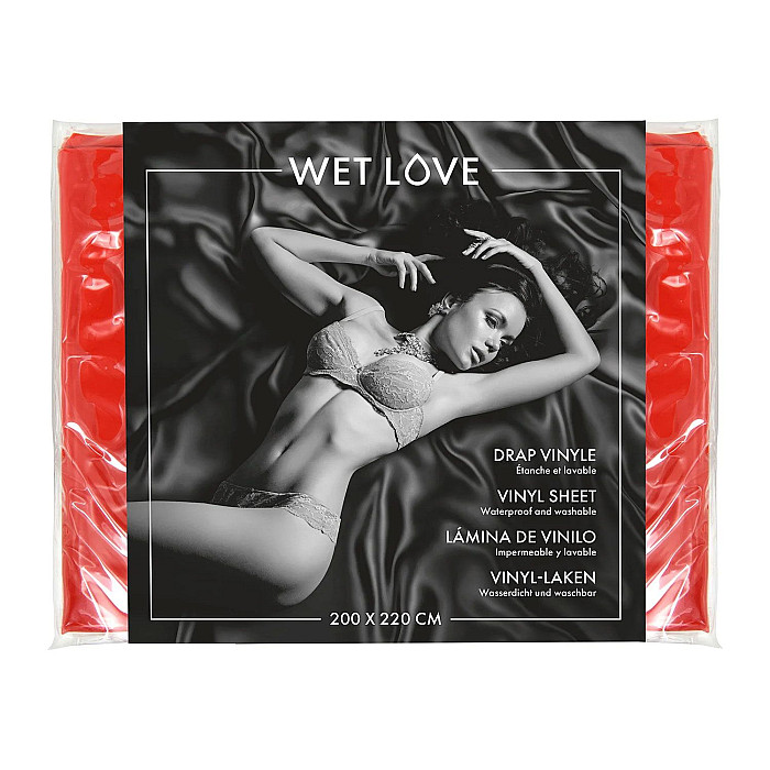 Простирадло з вінілу Fetish Tentation Red 220x200, червоне