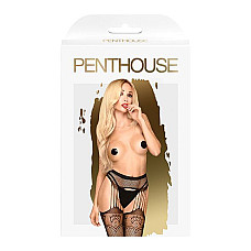 Колготки с имитацией чулок на подвязках Penthouse - Special Extra Black S/L