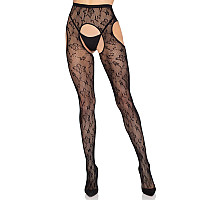 Колготки Leg Avenue Bloom Net Suspender Tights One Size Black