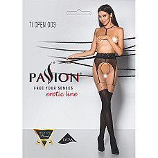 Эротические колготки Passion TIOPEN 003 1/2 (20/40 den), nero, имитация чулок и пояса