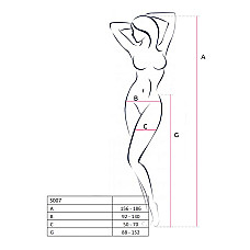 Эротические колготки-бодистокинги Passion S025 One Size, Red, имитация ажурных чулочков с пояском