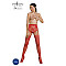 Эротические колготки-бодистокинг Passion ECO S004 red, закрытые трусики, декор, подвязки