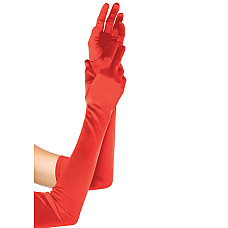 Длинные атласные перчатки Leg Avenue Extra Long Satin Gloves, One Size, красные