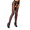 Сітчасті колготки-бодістокінги Passion S019 One Size, Black, імітація трусиків, відкритий доступ