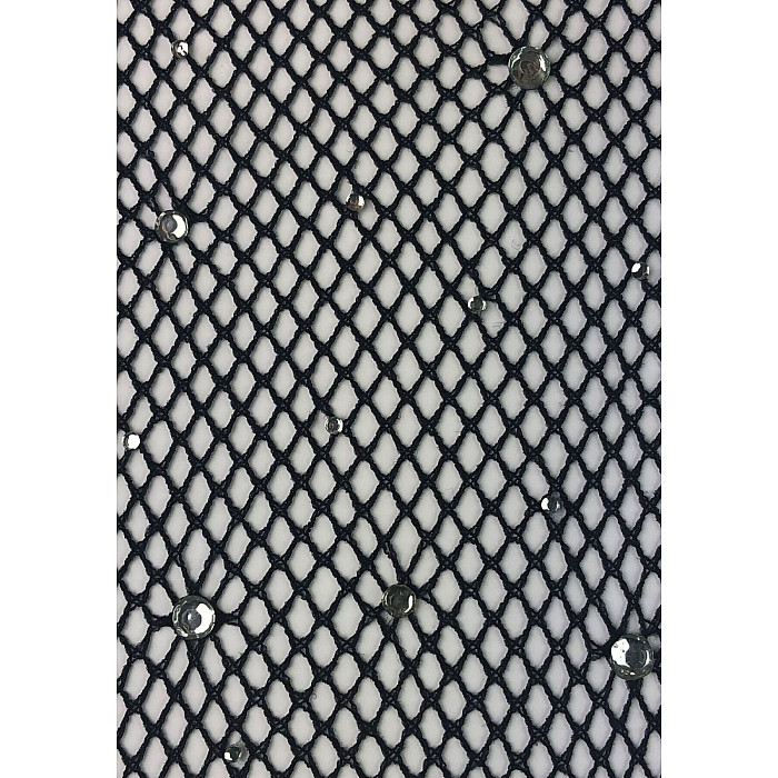 Колготки Leg Avenue Rhinestone micro net tights Plus size Black, дрібна сітка, стрази