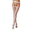 Эротические колготки-бодистокинг Passion S004 white, имитация высоких чулок и тоненького пояска
