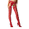 Сексуальные колготки-бодистокинги Passion S022 One Size, Red, имитация чулок и пояса с гартерами