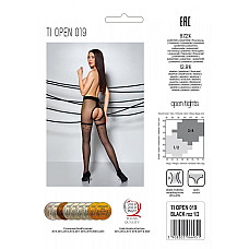 Колготки с открытым доступом, имитация чулок Passion TIOPEN 019 black 1/2 (20 den)