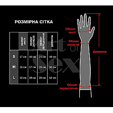 Виниловые митенки Art of Sex - Lora длинные, размер L, цвет черный с эффектом голограммы