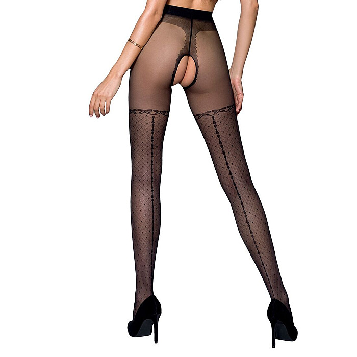 Колготки с открытым доступом, имитация чулок Passion TIOPEN 014 5 (20 den), black