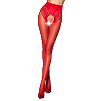 Эротические колготки Passion TIOPEN 006 1/2 (30 den), red, с вырезом, имитация трусиков