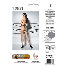 Телесные колготки с доступом, контрастная двойная резинка Passion TIOPEN 015 1/2 (20 den), beige