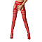 Сетчатые колготки-бодистокинги Passion S013 One Size, Red, имитация чулок и пояса с гартерами