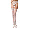 Сетчатые чулки-стокинги Passion S016 One Size, White, имитация ажурного пояса с гартерами