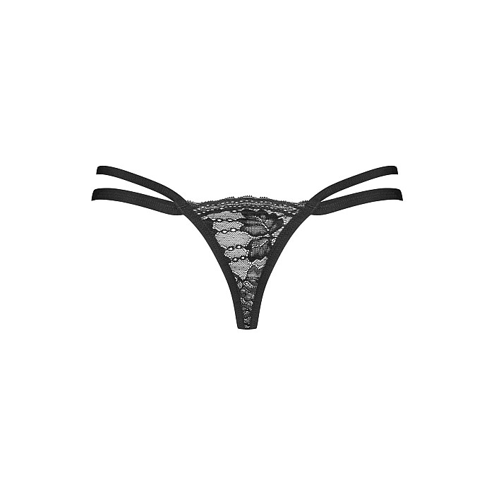 Трусики-стринги Obsessive Nutris thong, M/L, кружевные, очень мягкие, с двойными боковинками