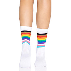 Носки женские в полоску Leg Avenue Pride crew socks Rainbow, 37–43 размер