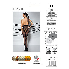 Колготки с открытым доступом, ажурные трусики и подвязки Passion TIOPEN 013 3/4 (20/40 den), black