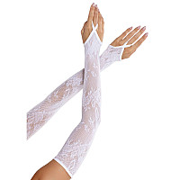 Мітенки Leg Avenue Floral Net Extra Long Gauntlet Arm Warmers White One Size