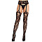 Колготки Leg Avenue Net Stockings with Attached Garter Belt One Size Black