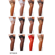 Чулки Passion ST003 1/2 beige, классические, на ажурной силиконовой резинке