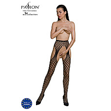 Эротические колготки-бодистокинг Passion ECO S003 black, с доступом, имитация подвязок