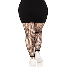 Колготки без стопы Leg Avenue Industrial Net footless tights, 1X/2X, черные, в сетку