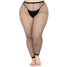 Колготки без стопы Leg Avenue Industrial Net footless tights, 1X/2X, черные, в сетку