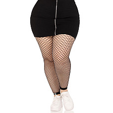 Колготки без стопы Leg Avenue Industrial Net footless tights, 1X/2X, черные, в сетку