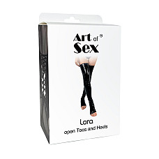 Чулки Art of Sex - Lora с открытыми пальцами и пяткой, размер M, с эффектом голограммы