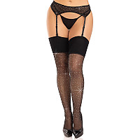 Панчохи Leg Avenue Wide Top Rhinestone Sheer Stockings Black One Size